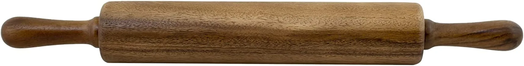BILLI® Classic Wooden Revolving Rolling Pin 23cm - Acacia Wood Dough Roller with Handles for Baking Pasta Pizza Fondant Cookie Noodles Bread - ACA-201-9