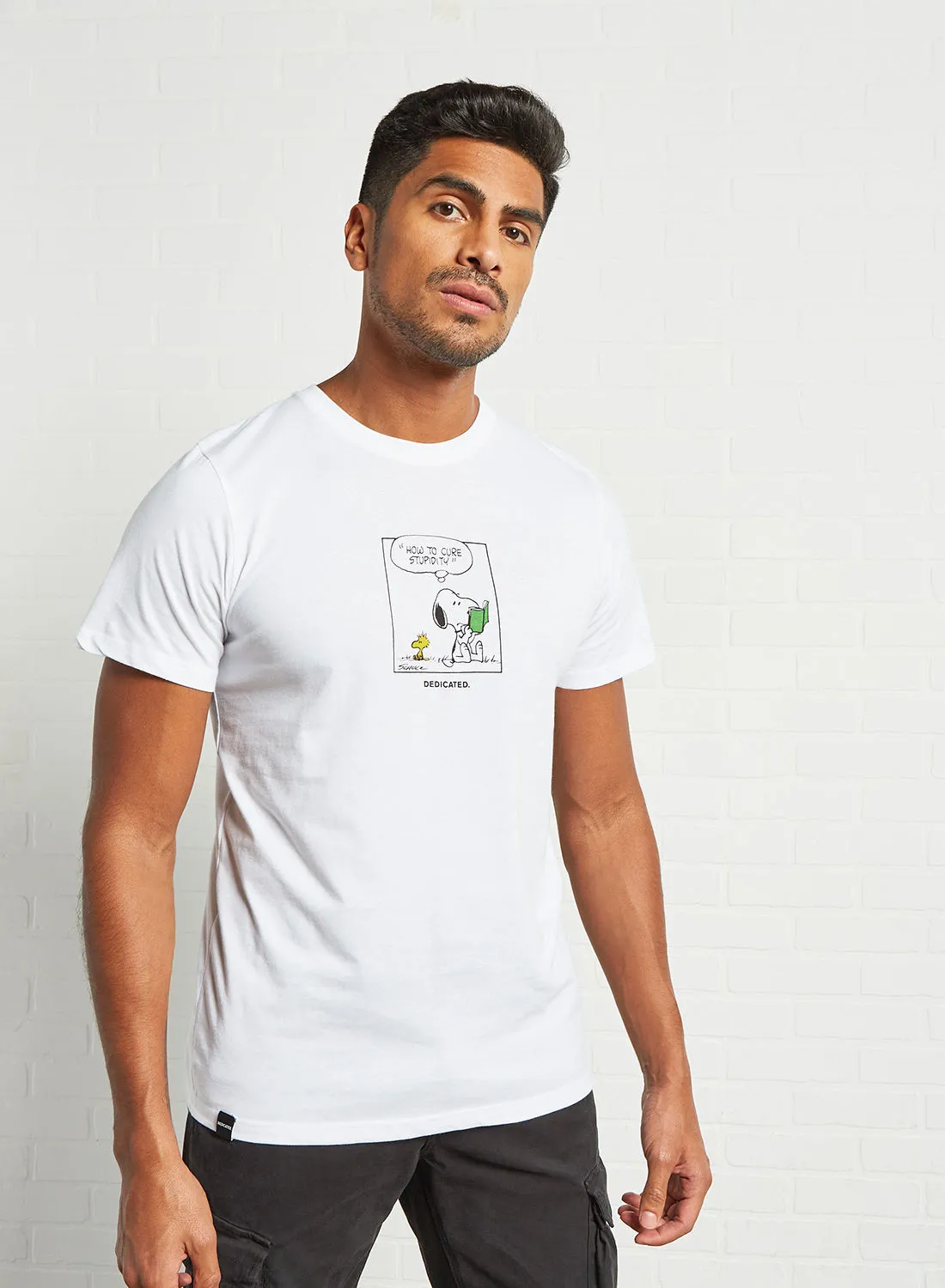 DEDICATED Snoopy Graphic Print T-Shirt White