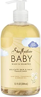 SHEA MOISTURE Raw Shea, Chamomile and Argan Oil Baby Head To Toe Shampoo, 384 ml, 13 Fl Oz (Pack of 1)