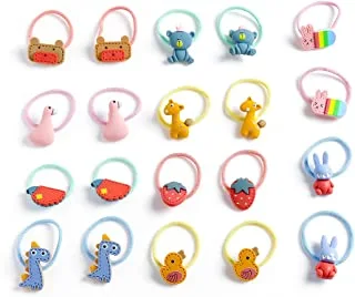 Yellow Chimes Rubber Bands for Girls Set of 20 Pcs Cute Characters Hairbands Rubber Band Ponytail Holders for Kids and Girls Hair Accessories.