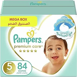 Pampers Premium Care, Size 5, Junior, 11-16kg, Mega Box, 84 Taped Diapers