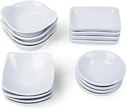 Cuisine Art Assorted Ceramic Dishes 4Pcs/ Set Ceramic Cereal Bowls Set White Soup Bowls Set of 4, Ceramic Deep Bowl For Kitchen, Prep, Side Dishes, Cereal, Ice Cream Bowls Cbb92757