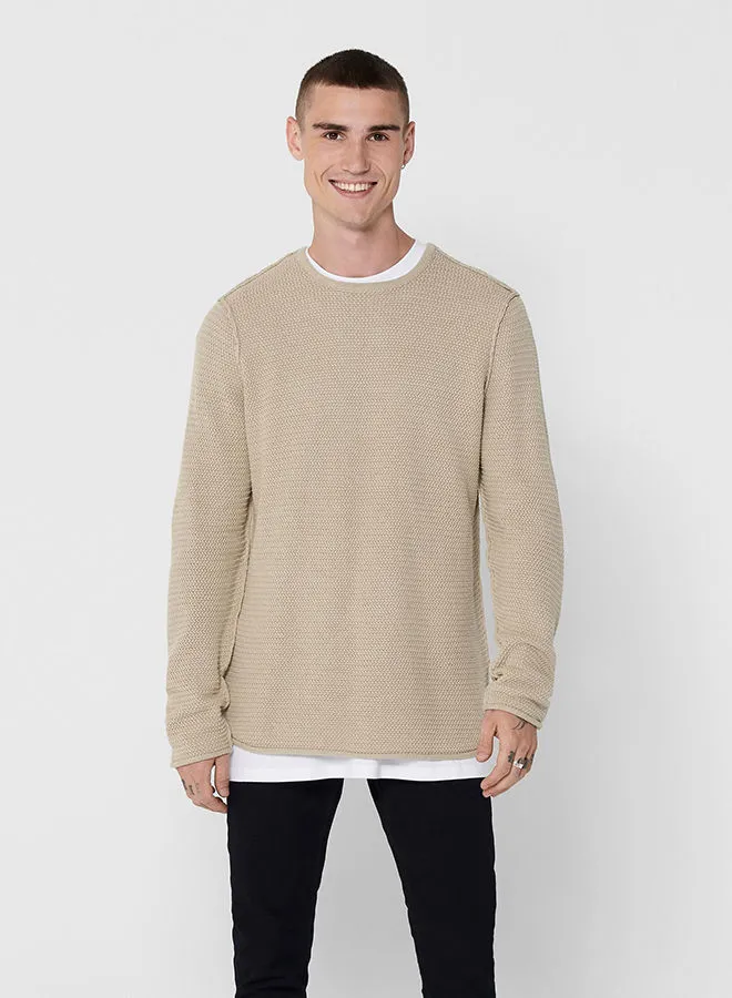 ONLY & SONS Textured Sweater Pelican