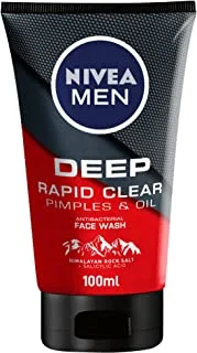NIVEA MEN Face Wash, DEEP Pimples & Oil Antibacterial, 100ml