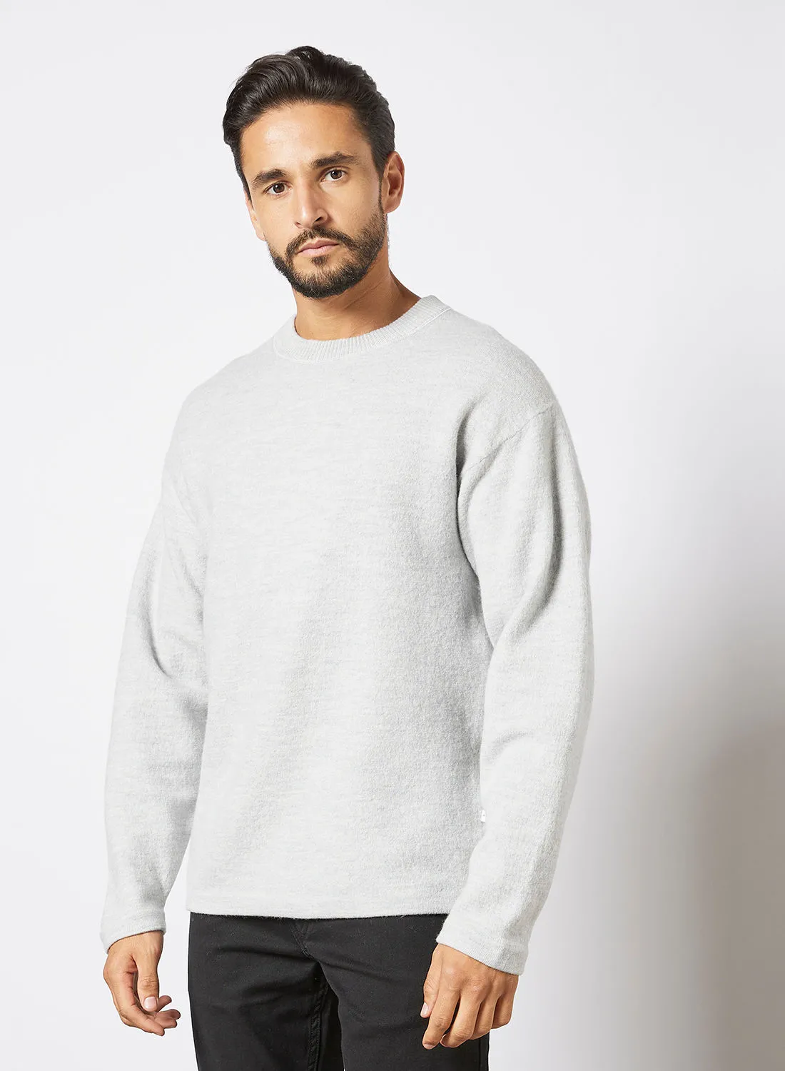 Selected Homme Crew Neck Knit Sweater Grey