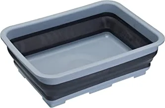 وعاء غسيل بلاستيك قابل للطي من MasterClass MCSPSWUBOWL Smart Space / حوض محمول ، 7 لتر (1.5 جالون) - أسود / رمادي