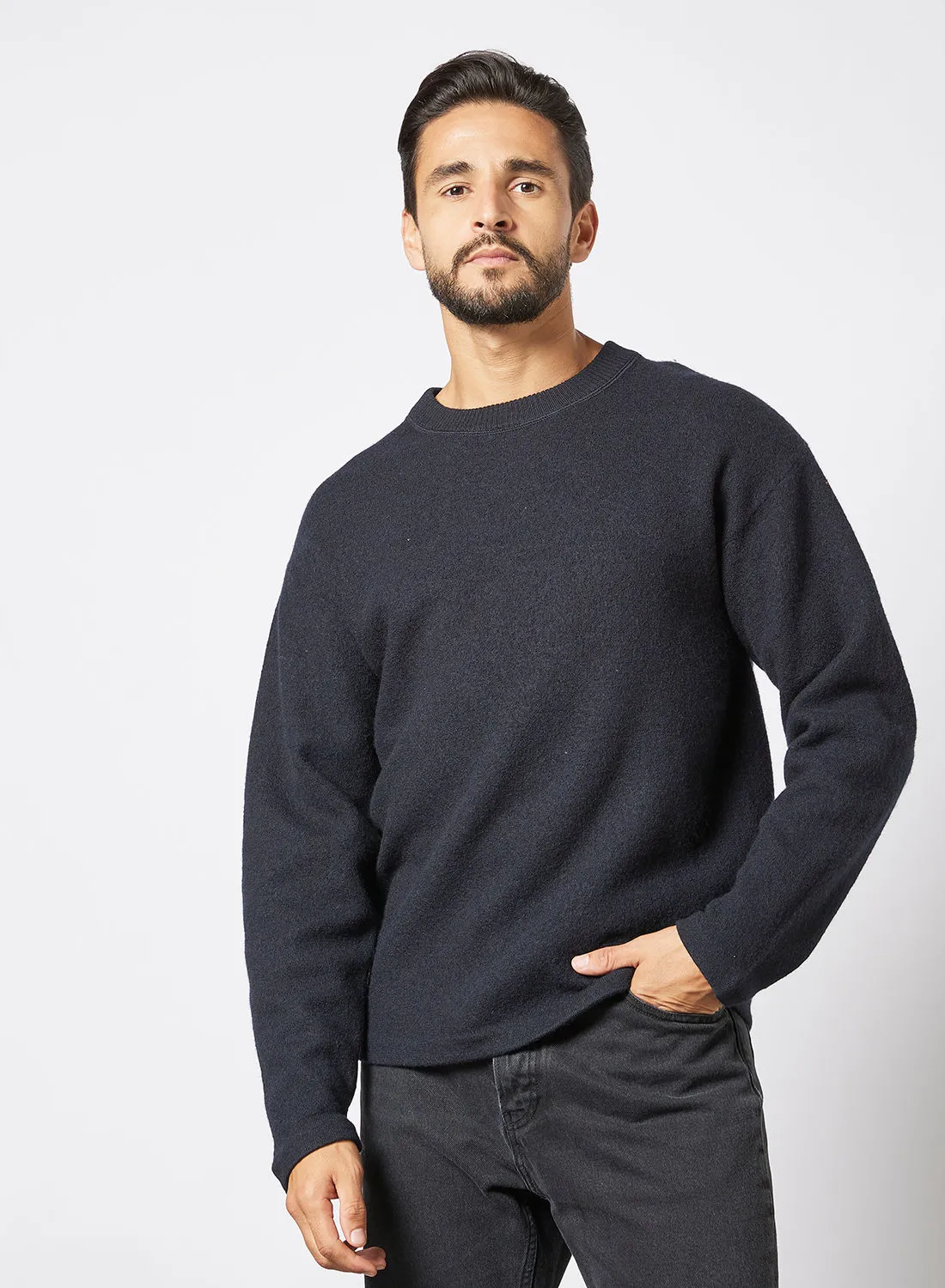 Selected Homme Crew Neck Knit Sweater Black
