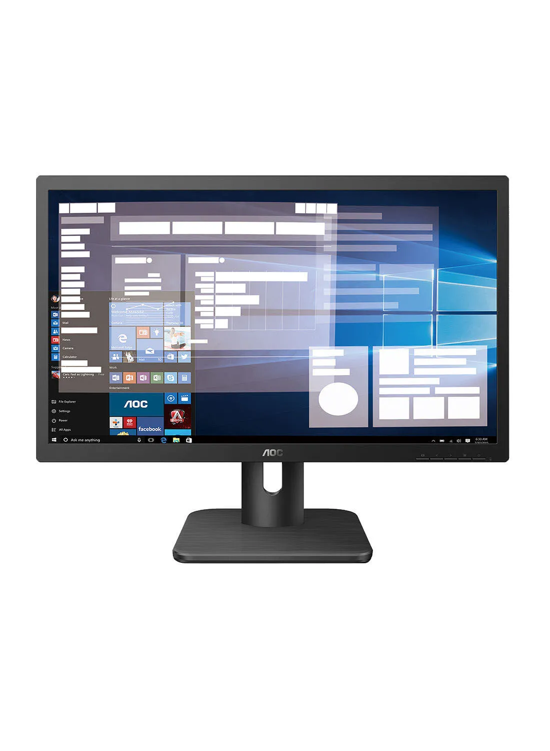 AOC 21.5-Inch 1920x1080 Resolution, 60Hz Refresh Rate, HDMI/VGA Input, Cable Management, Vesa Mount, Flicker Free, Low Blue Mode Monitor, 22E1H Black