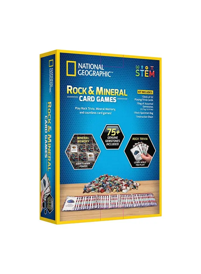 ناشيونال جيوغرافيك روك + ألعاب بطاقات معدنية 18.4 × 6 × 25.4 سم