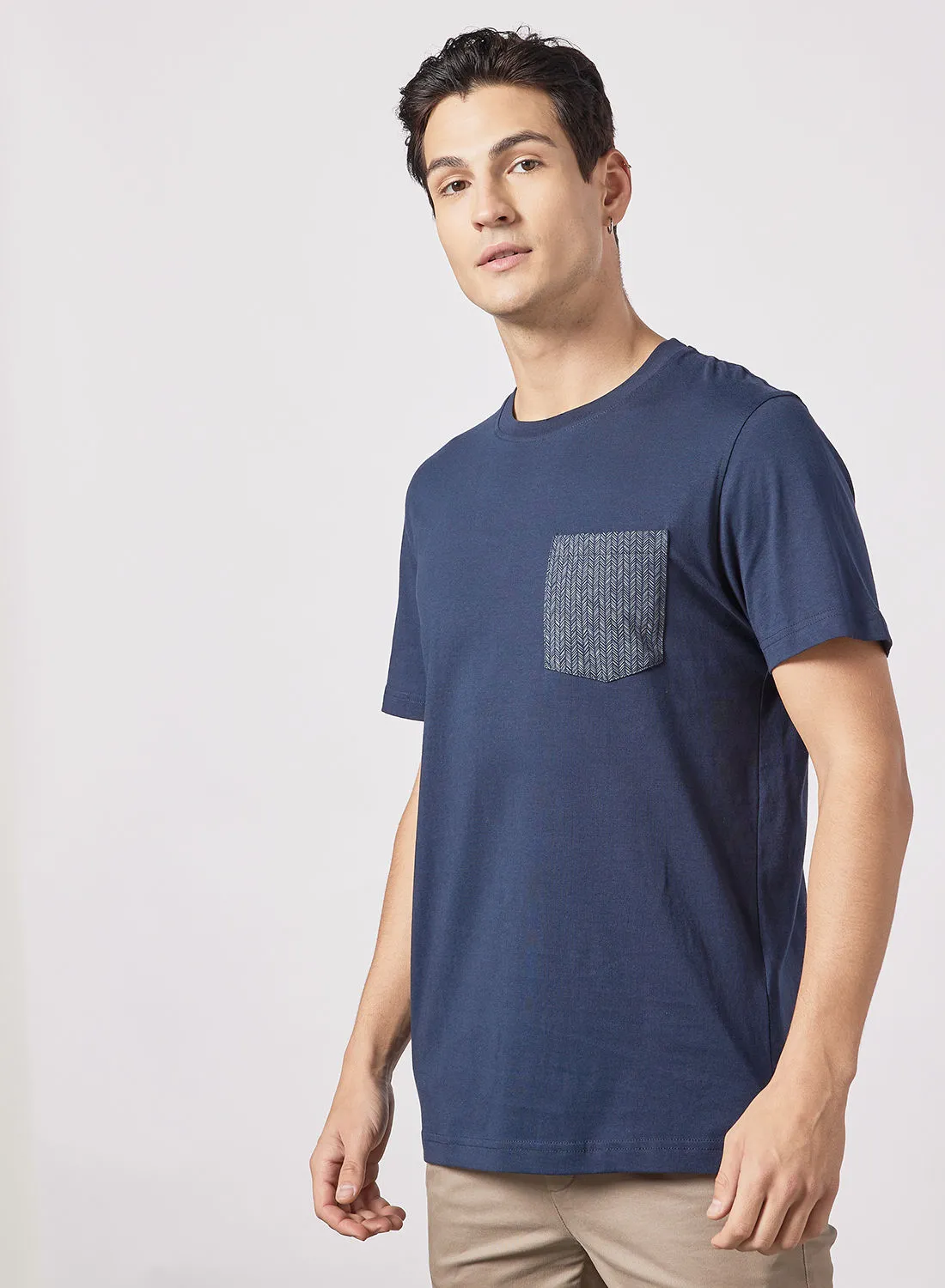 Selected Homme Basic Pocket T-Shirt Navy