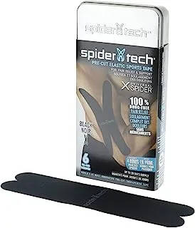 Spidertech Kinesiology Tape Universal X Spider Pouch 6-Pieces ، أسود