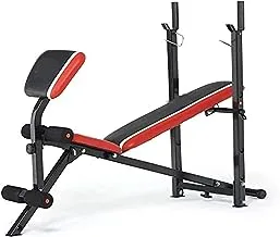 Body fit 2 in 1 Folding Barbell & Ab Bench with Curl Exercise Bench Multi Function Bench Multi Option Weight Lifting Bench 2 incline, 1 flat and 1 decline workout positions