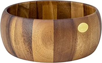 بيلي أكاسيا وعاء تقديم دائري للفواكه أو السلطات ، وعاء مفرد كبير ، قطر 24 × 10 سم.