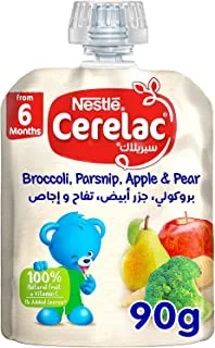 Nestlé Cerelac Fruits & Vegetables Puree Pouch Broccoli, Parsnip, Apple & Pear, 90 g