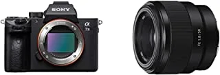 Sony-ILCE7M3 Black Alpha a7 III Body Only ، كاميرا كاملة الإطار بدون مرآة وعدسة FE مقاس 50 مم F1.8 قياسية ، SEL50F18F أسود