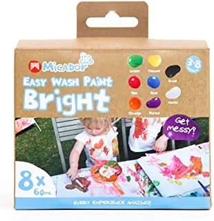 Micador jR. Early Start Easy Wash Paint Set, 8-Colors, Bright