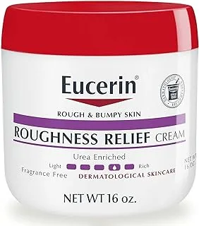 كريم Eucerin Roughness Relief Cream ، كريم الجسم الخالي من العطور للبشرة الجافة ، عبوة سعة 16 أونصة