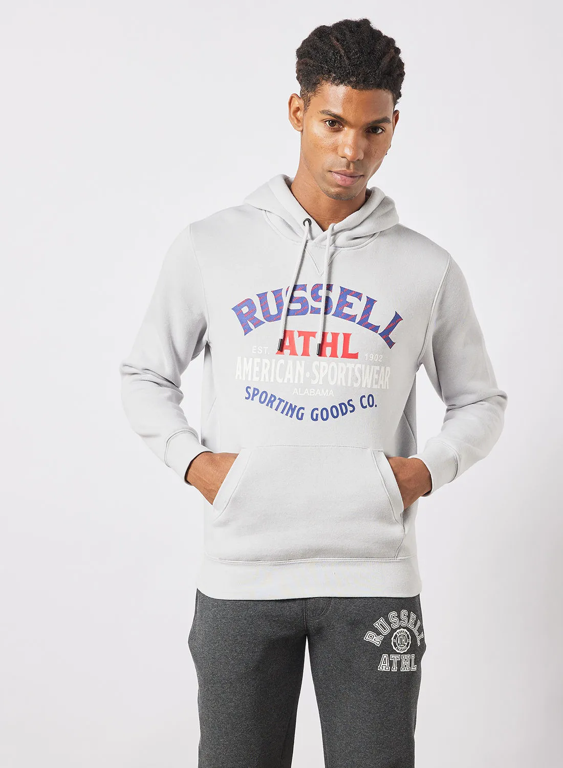 Russell Athletic Basic Logo Hoodie Grey