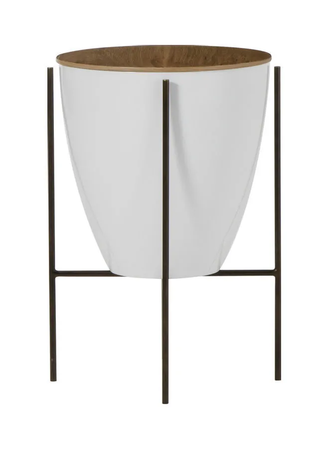 ebb & flow Side Table Luxurious - In Side Table - Brown/White - Used Next To Sofa As Coffee Corner