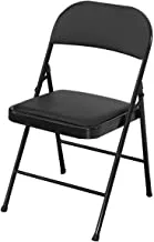 كرسي قابل للطي SKY-TOUCH مع مقاعد مبطنة كرسي محمول متعدد الوظائف لتناول الطعام في المنزل والمكتب والصيد في الهواء الطلق ، أسود