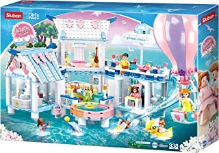 Sluban Girl's Dream Series - Swimming Pool Building Blocks 938 PCS with 7 Mini Figures - For Age 6+ Years Old