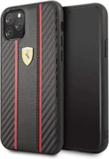 Ferrari Carbon Pu Leather Hard Case Iphone 11 Pro - Black