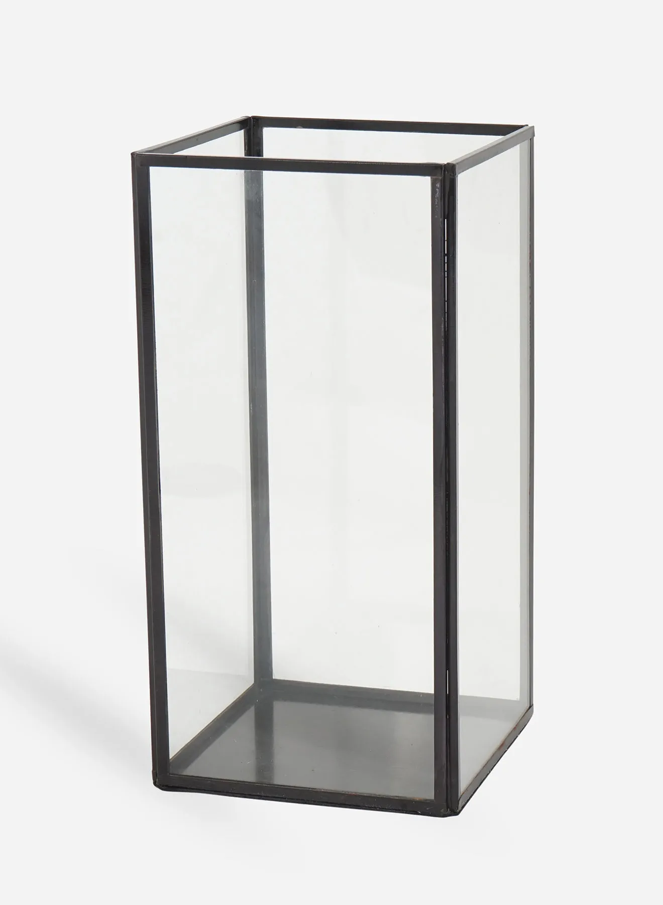 ebb & flow Glass Candle Holder Black 12 x 12 x 27centimeter