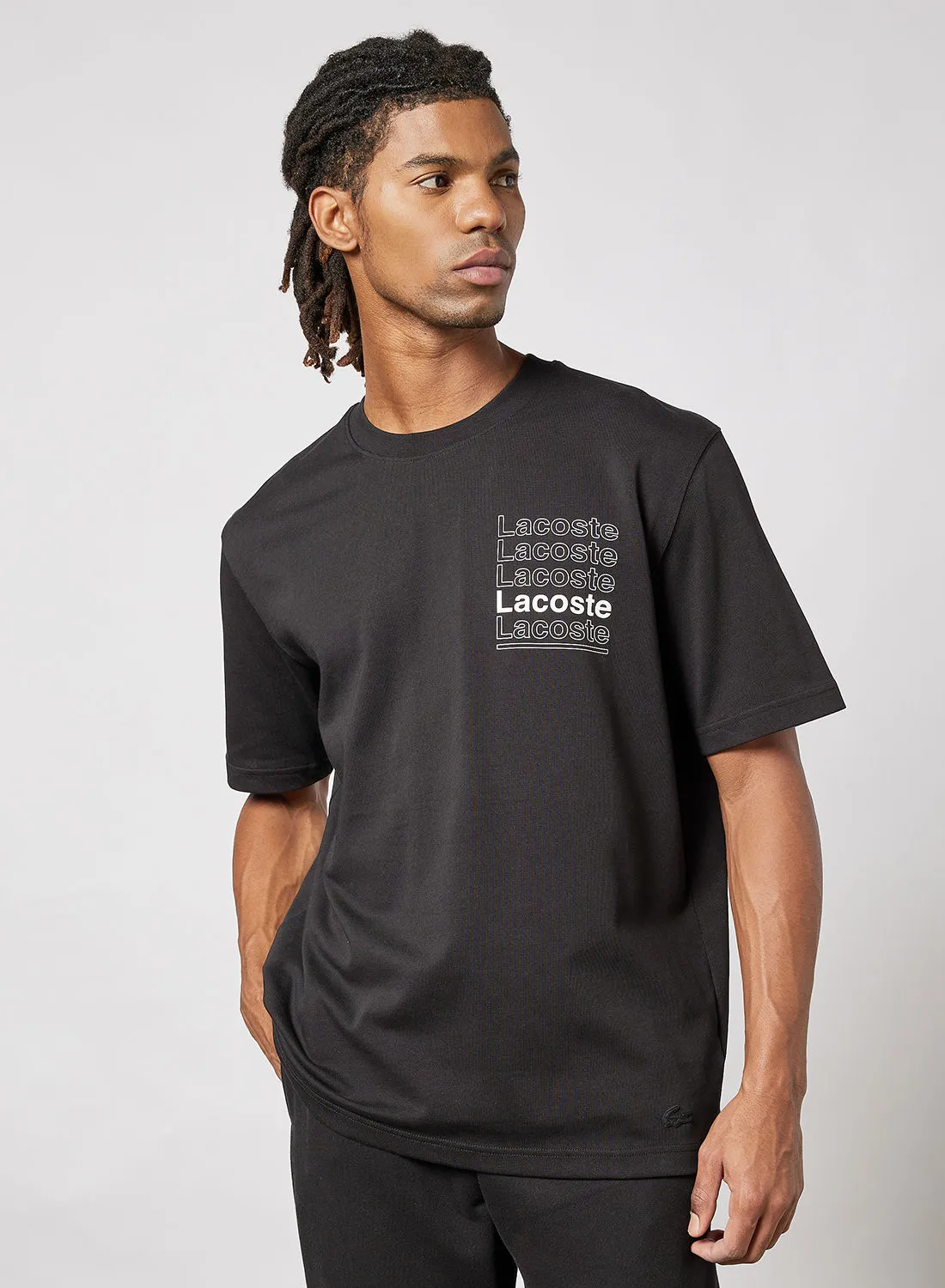 LACOSTE L!VE Oversized Fit Printed T-shirt