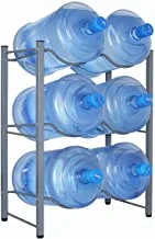 Water Bottle Holder For 6 Bottle 3-Tier Water Cooler Jug Rack, Heavy Duty Carbon Steel Water Jug Organizer With Adjustable Floor Protection For Home, Kitchen, Office, Restaurant, Wbs-4314-S