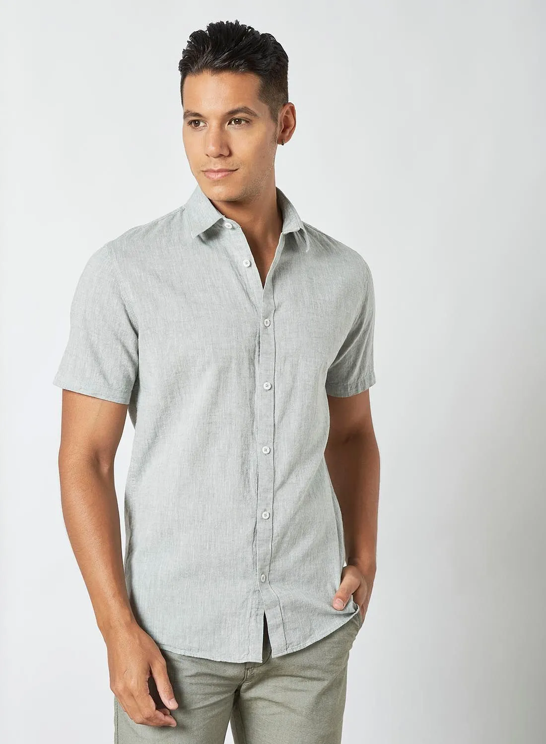 Shine Original Basic Slim Fit Shirt Grey
