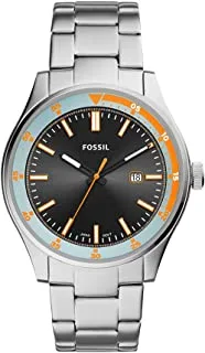 Fossil Men's Silver Dial Stainless Steel Band Quartz Analog Watch, Silver