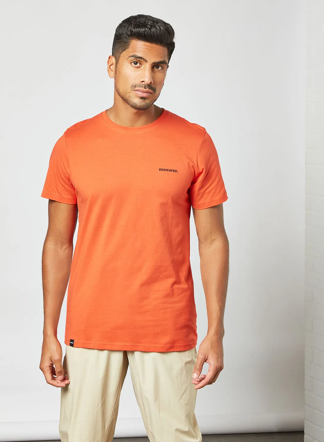 DEDICATED Logo Print T-Shirt Orange