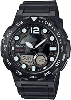 Casio Mens Quartz Watch, Analog-Digital Display and Plastic Strap AEQ-100W-1AVEF