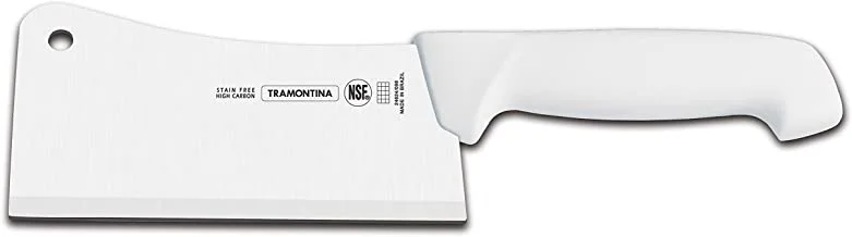 Tramontina Professional Master 10 Inches Cleaver Knife with Stainless Steel Blade and White Polypropylene Handle with Antimicrobial Protection