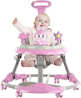 COOLBABY Baby walker multifunctional anti-rollover anti-O leg can sit folding 6-18 months male and female baby walker(include mat)