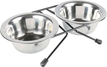Trixie Eat On Feet Stainless Steel Two Bowls, 10 Cm