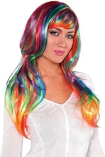 Long GlamoroUS Synthetic Wig - Rainbow, 1 Pc