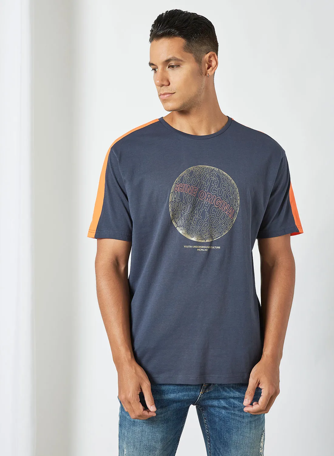 Shine Original Graphic Print T-Shirt Navy