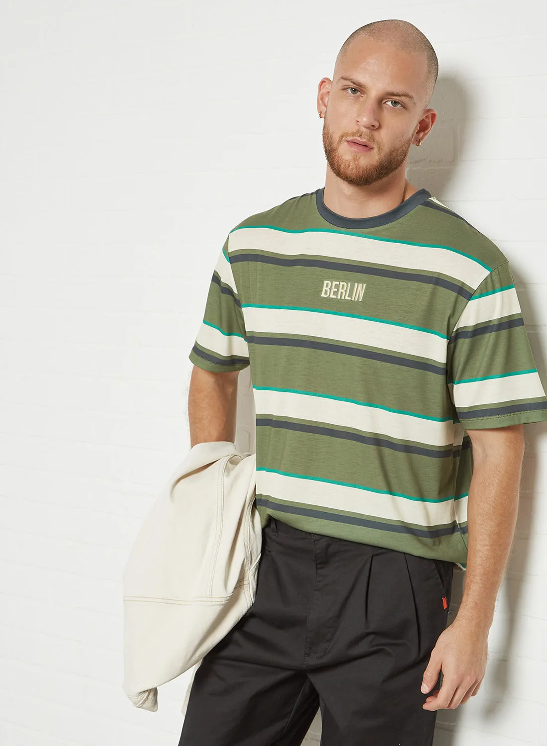 STATE 8 Text Print Striped T-Shirt Multicolour