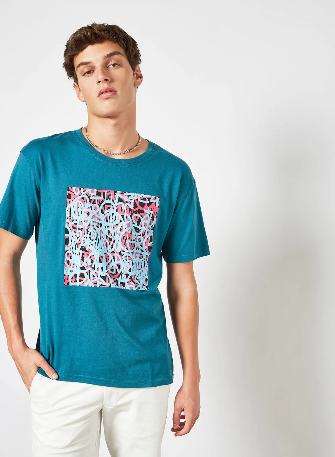 STATE 8 Graphic Print T-Shirt Blue