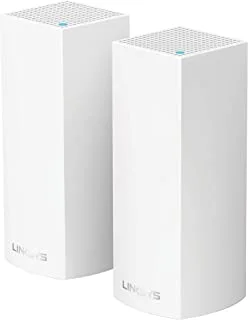 Linksys Whw0302 Velop Tri-Band Whole Home Wi-Fi Mesh System Router, White, Pack of 2