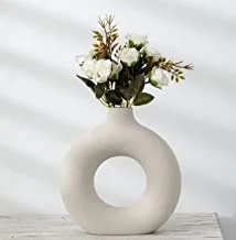 Sihiya Premium Ceramic Nordic Boho Modern Minimalist Design Big Flower Vase | for Elegant Home Décor | Living Room Centerpiece Flower Vase | Gifting (Big)