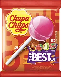 Chupa Chups Best of Lollipops Candy, 10 Lollipops, 120 g