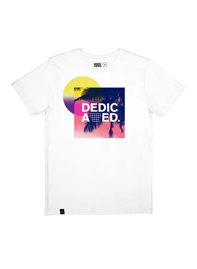 DEDICATED Dedicated Sun Palm T-Shirt White/Pink/Yellow