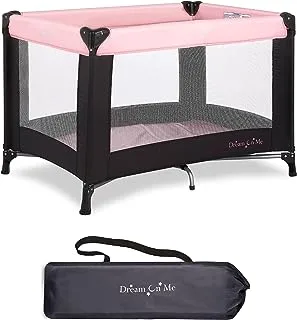 Dream On Me Nest Lightweight, Breathable Mesh, Portable Play Yard With Carry Bag And Shoulder Strap - Pink