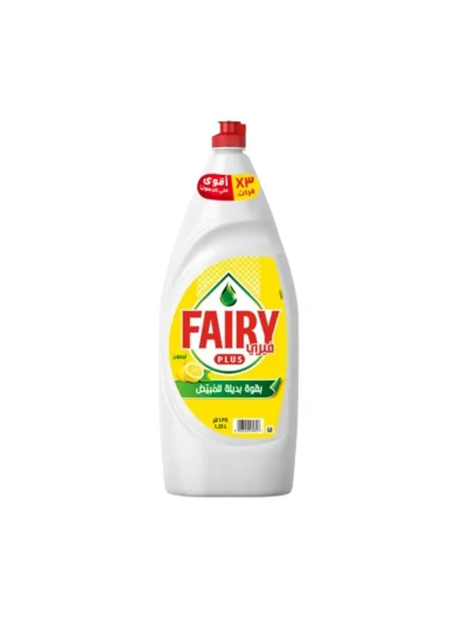 Fairy Plus Lemon Dishwashing Liquid Soap with Alternative Power To Bleach 1.25Liters