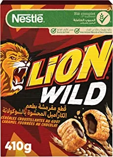Nestle Lion Wild Chocolate and Caramel Breakfast Cereal Pack, 410g