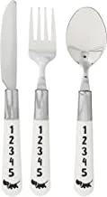 Hema Number Print Jip and Janneke Children Cutlery Gift Set 3-Pieces, Silver