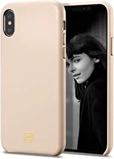 Spigen iPhone XS/X Case La Manon câlin Pale Pink (Leather Case) 063CS25323