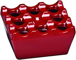ZICCO MELAMINE ASHTRAY - Red Square Ashtray, Great Use for Restaurants and Cafes, Easy to Wash, Melamine, Wind Proof Storage, 9 Holes
